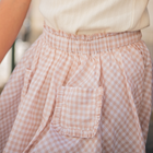 girls brown gingham skirt