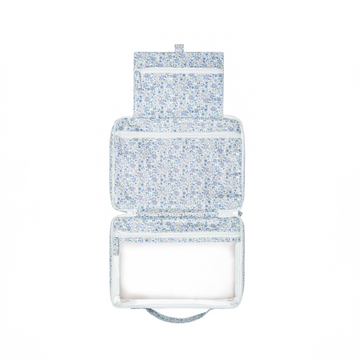 slate floral tri-fold cosmetic case