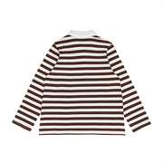 unisex cocoa stripe rugby shirt