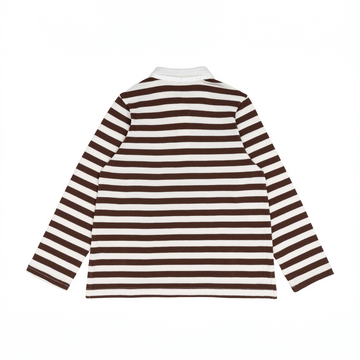 unisex cocoa stripe rugby shirt