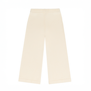 unisex cream wide leg knit pant