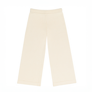unisex cream wide leg knit pant