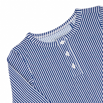 unisex navy stripe pima pajamas set