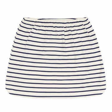 women's cream and navy stripe skirt