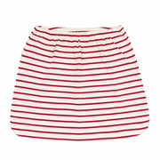 women's cream and red stripe skirt