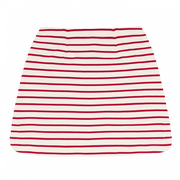 women's cream and red stripe skirt