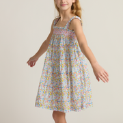 girls jasmine blossom smocked ruffle strap dress