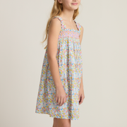 girls jasmine blossom smocked ruffle strap dress