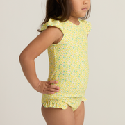 girls petite fleur cap sleeve rashguard set