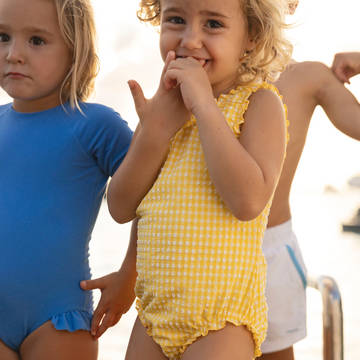 girls soleil gingham scoop neck one piece