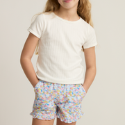 girls shell white pointelle shirt