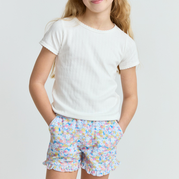 girls shell white pointelle shirt