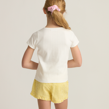girls shell white pointelle shirt