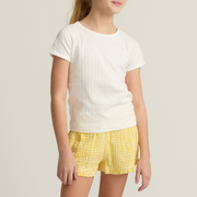girls shell white pointelle shirt