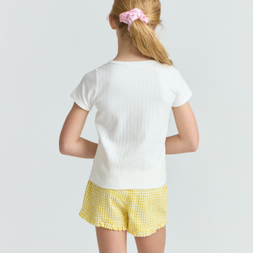 girls soleil gingham ruffle shorts