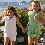 girls gustavia green french terry simple dress