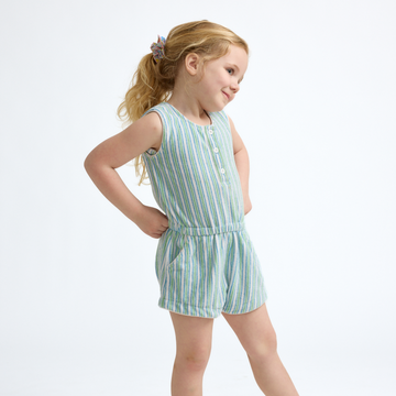 girls tamarin stripe french terry romper