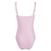 women's blush gingham one piece