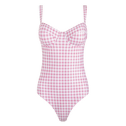 women's blush gingham one piece