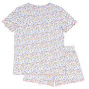 women's jasmine blossom shirt and short pima pajamas set