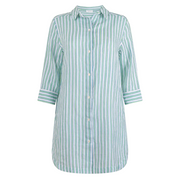 women's tamarin stripe long sleeve button down shirt dress