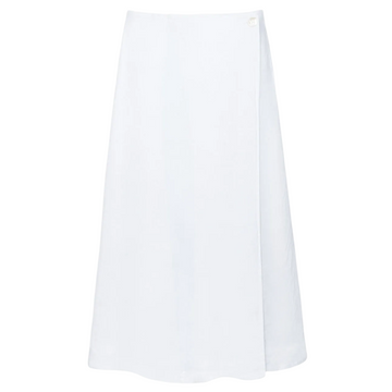 women's white linen wrap skirt
