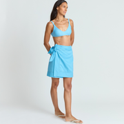 women's le marin blue short pareo