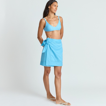 women's le marin blue short pareo