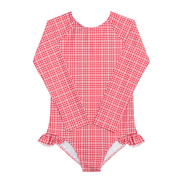girls poppy gingham rashguard one piece