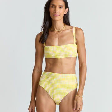 women's soleil gingham high waist bikini bottom