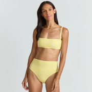 women's soleil gingham high waist bikini bottom