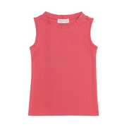 girls poppy red ruffle pointelle tank