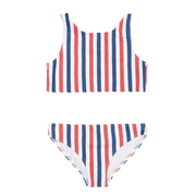 girls surfrider stripe double tie-knot bikini