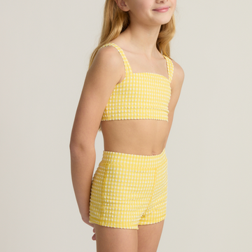girls soleil gingham bandeau bikini and swim short