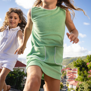 girls gustavia green french terry simple dress