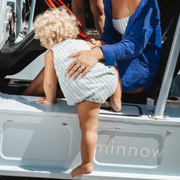 baby tamarin stripe french terry bubble romper