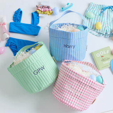 gustavia gingham quilted easter bucket