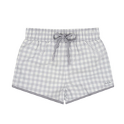 boys dove grey gingham boardie