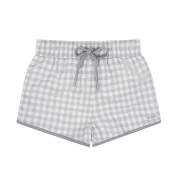 boys dove grey gingham boardie