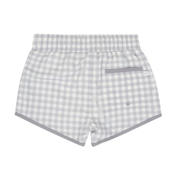 boys dove grey gingham boardie