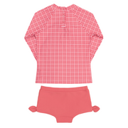 girls poppy gingham tie-knot rashguard set