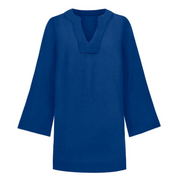 women's oyster blue linen tunic dress