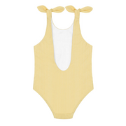 girls buttercream stripe tie knot one piece