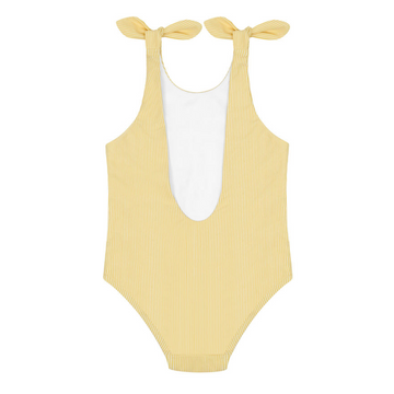 girls buttercream stripe tie knot one piece