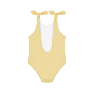 girls buttercream stripe tie knot one piece