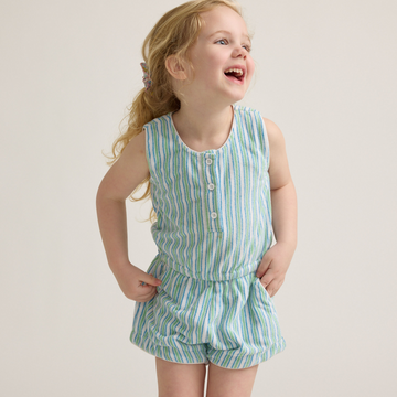 girls tamarin stripe french terry romper