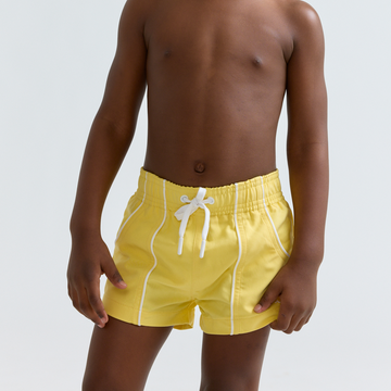 boys soleil yellow panelled boardie