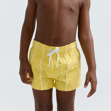 boys soleil yellow panelled boardie
