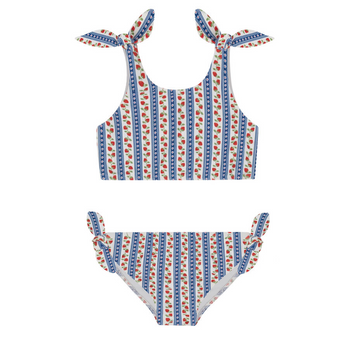 girls strawberry patch tie knot bikini