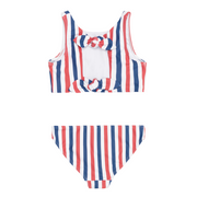 girls surfrider stripe double tie-knot bikini